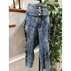 DAZL Women's Blue Denim Cotton High Rise Straight Legs Casual Jeans Size 18